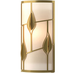 Alisons Leaves Wall Sconce - Modern Brass / White Art