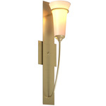 Banded Torch Wall Sconce - Modern Brass / Opal