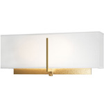 Exos Square Wall Sconce - Modern Brass / Natural Anna