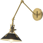 Henry Swing Arm Wall Sconce - Modern Brass / Black