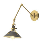 Henry Swing Arm Wall Sconce - Modern Brass / Natural Iron