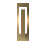 Forged Tall Bar Wall Sconce - Modern Brass / Opal
