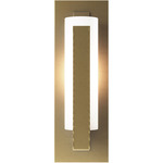 Forged Tall Bar Wall Sconce - Modern Brass / Opal