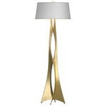 Moreau Floor Lamp - Modern Brass / Natural Anna