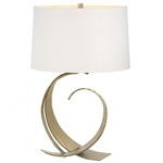 Fullered Impressions Table Lamp - Modern Brass / Natural Anna