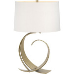 Fullered Impressions Table Lamp - Modern Brass / Natural Anna