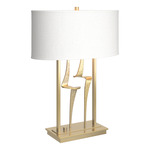Antasia Oval Table Lamp - Modern Brass / Natural Anna