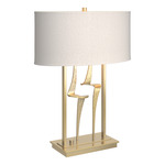 Antasia Oval Table Lamp - Modern Brass / Flax
