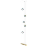 Abacus Floor to Ceiling Plug-In LED Lamp - Modern Brass / Cool Grey