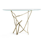 Brindille Console Table - Modern Brass / Clear