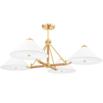 Williamsburg Chandelier - Aged Brass / White