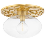 New Paltz Ceiling Light - Aged Brass / Clear