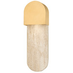 Hobart Wall Sconce - Travertine / Aged Brass