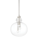 Hempstead Pendant - Polished Nickel / Clear