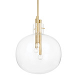 Hempstead Pendant - Aged Brass / Clear