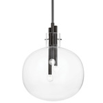 Hempstead Pendant - Black Brass / Clear