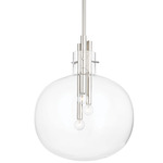 Hempstead Pendant - Polished Nickel / Clear