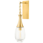 Southold Wall Sconce - Aged Brass / Clear