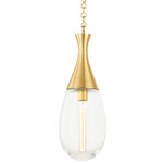 Southold Pendant - Aged Brass / Clear