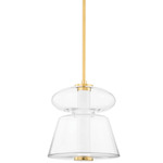 Palermo Pendant - Aged Brass / Clear