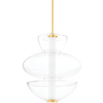 Palermo Pendant - Aged Brass / Clear