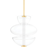 Palermo Pendant - Aged Brass / Clear