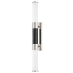 Huntington Vanity Light - Polished Nickel / Black / White