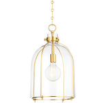 Eldridge Bell Pendant - Aged Brass / Clear