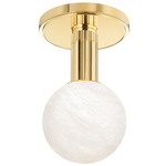 Murray Hill Semi Flush Ceiling Light - Aged Brass / Alabaster