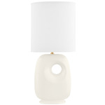 Harbor Park Table Lamp - Aged Brass/ Satin White / White