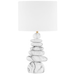 Fenton Table Lamp - Aged Brass / Marbled Gray / White