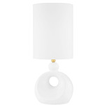 Penonic Table Lamp - Aged Brass/ White / White