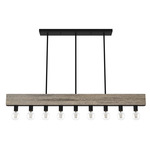 Donelson Linear Chandelier - Rustic Iron / Barnwood