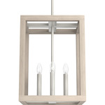 Squire Manor Pendant - Brushed Nickel / Bleached Wood