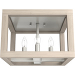 Squire Manor Ceiling Light - Brushed Nickel / Bleached Wood