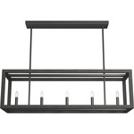 Squire Manor Linear Chandelier - Matte Black / Dark Ash