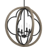 Gablecrest Pendant - Rustic Iron / French Oak