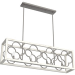 Gablecrest Linear Chandelier - Painted Concrete / Rustic White