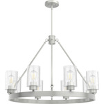 Hartland Chandelier - Brushed Nickel / Clear Seeded