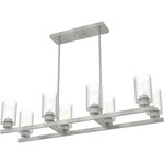 Hartland Linear Chandelier - Brushed Nickel / Clear Seeded