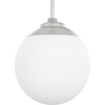 Hepburn Pendant - Brushed Nickel / White