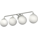 Hepburn Bathroom Vanity Light - Brushed Nickel / White