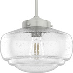 Saddle Creek Convertible Pendant - Brushed Nickel / Clear Seeded