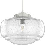 Saddle Creek Convertible Pendant - Brushed Nickel / Clear Seeded