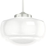 Saddle Creek Convertible Pendant - Brushed Nickel / White