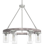 Devon Park Chandelier - Brushed Nickel / Clear