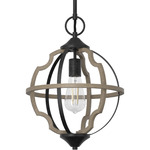 Stone Creek 12 Inch Pendant - Rustic Iron / French Oak