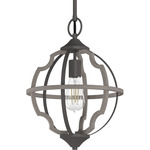 Stone Creek 12 Inch Pendant - Noble Bronze / White Washed Oak