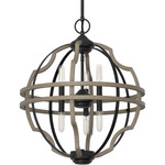 Stone Creek Pendant - Rustic Iron / French Oak