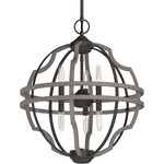 Stone Creek Pendant - Noble Bronze / White Washed Oak